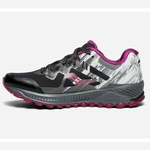 Saucony Peregrine 8 Ice+ Trail-Running Shoes - Women's Size 8.5 Black Pink
